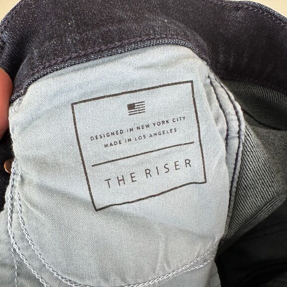 AYR Jeans Womens 26 x 26 The Riser Skinny Raw Hem Dark Wash Blue Stretch - Picture 9 of 10